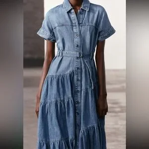 ZARA【NEW】ZW COLLECTION DENIM DRESS Zara Zw Collection Denim Dress | TikTok
